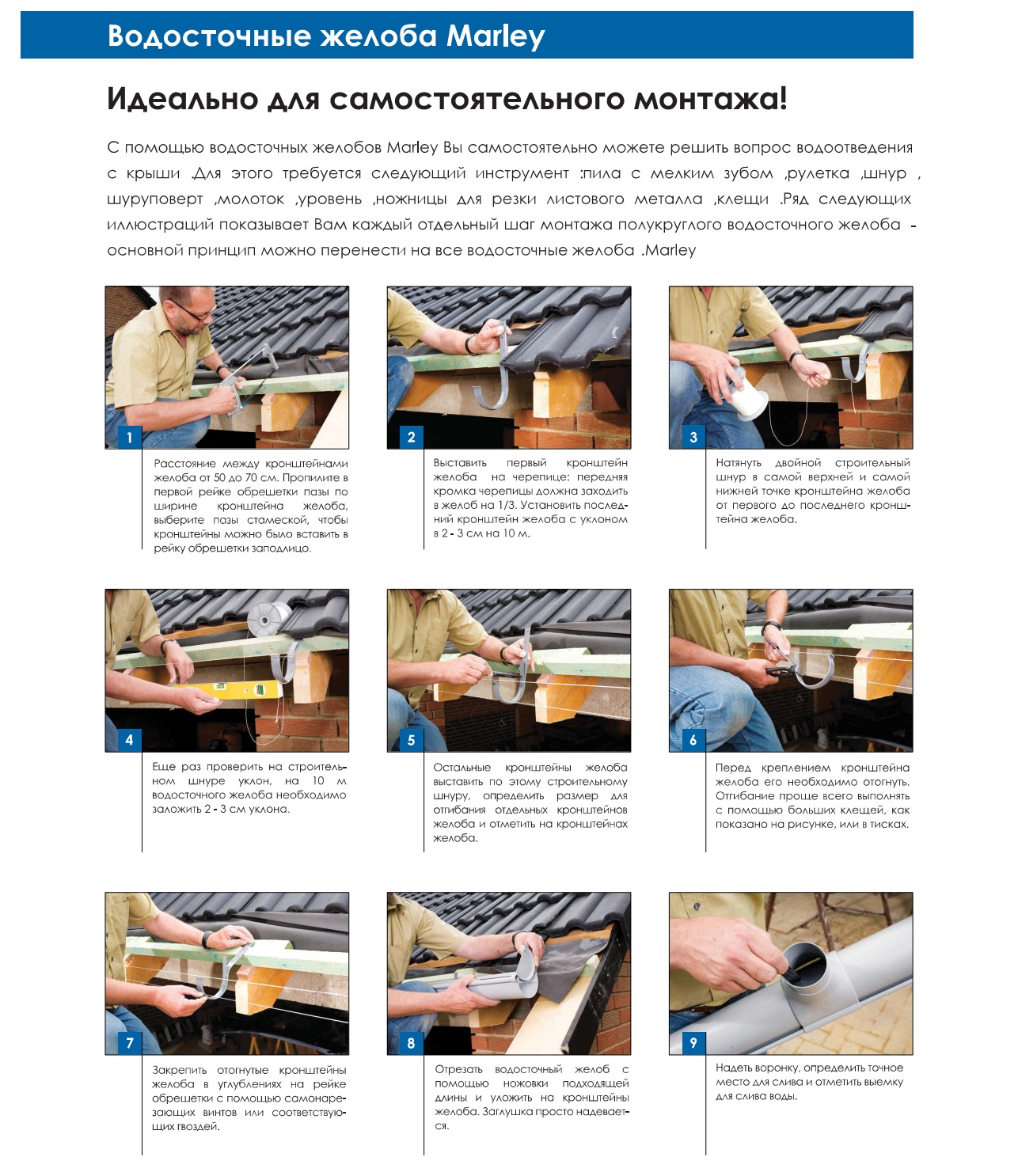 Установка водостоков деке Установка водостоков деке